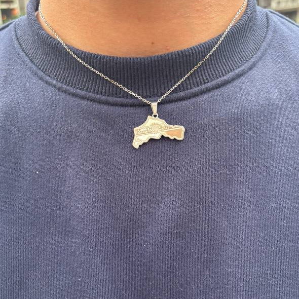 Silver Map of Kurdistan Necklace