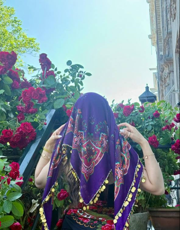 Royal Violet Kurdish Shawl