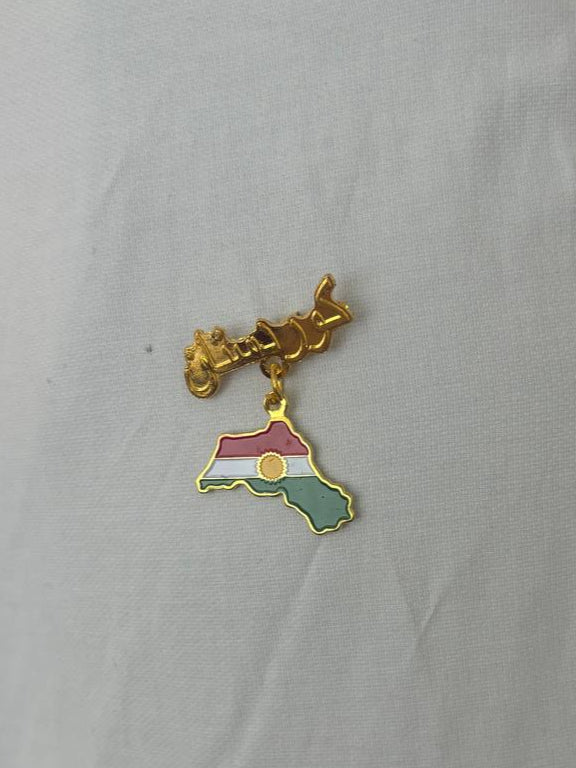 Gold Kurdistan Map Pin