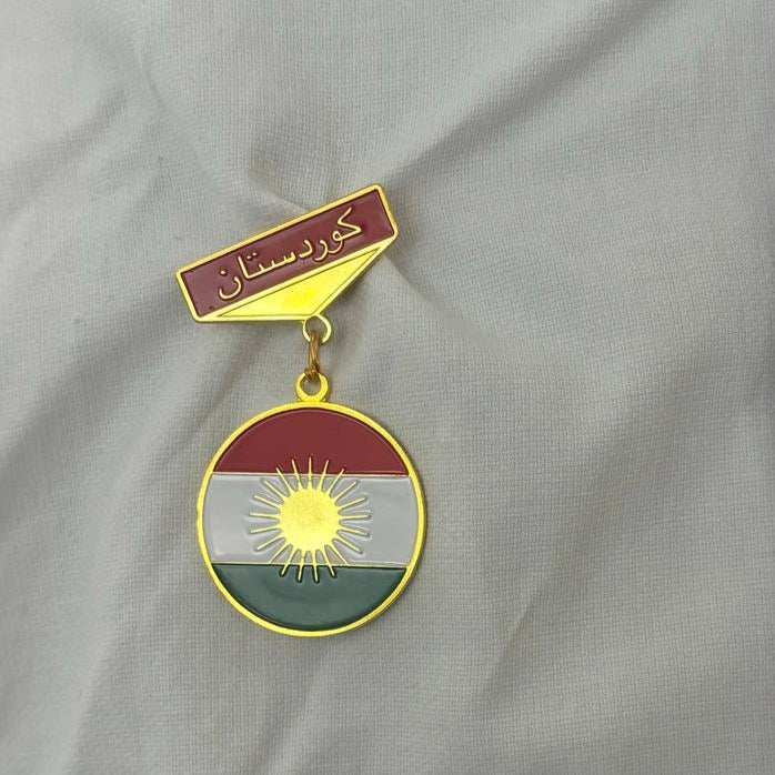 Gold Kurdistan Flag Pin