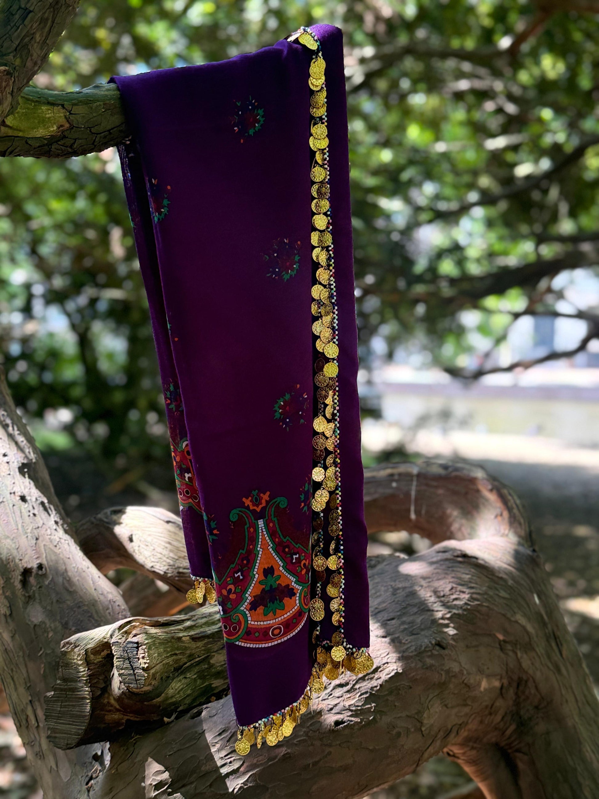 Royal Violet Kurdish Shawl
