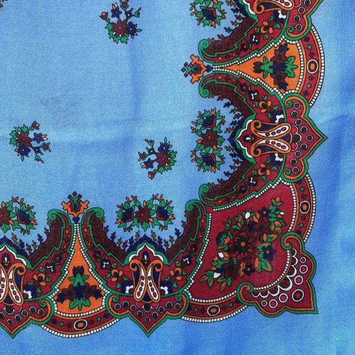 Kurdish Floral Pattern Scarf – Light Blue