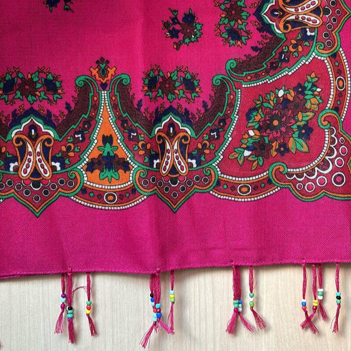 Kurdish Floral Pattern Scarf – Fuchsia Pink