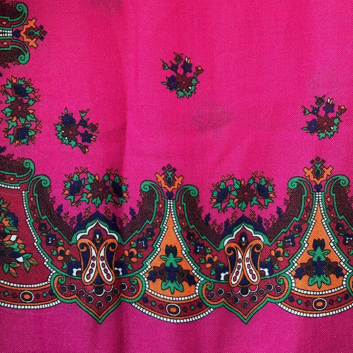 Kurdish Floral Pattern Scarf – Fuchsia Pink