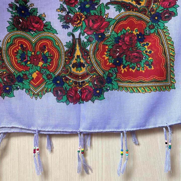 Kurdish Floral Pattern Scarf – Lavender