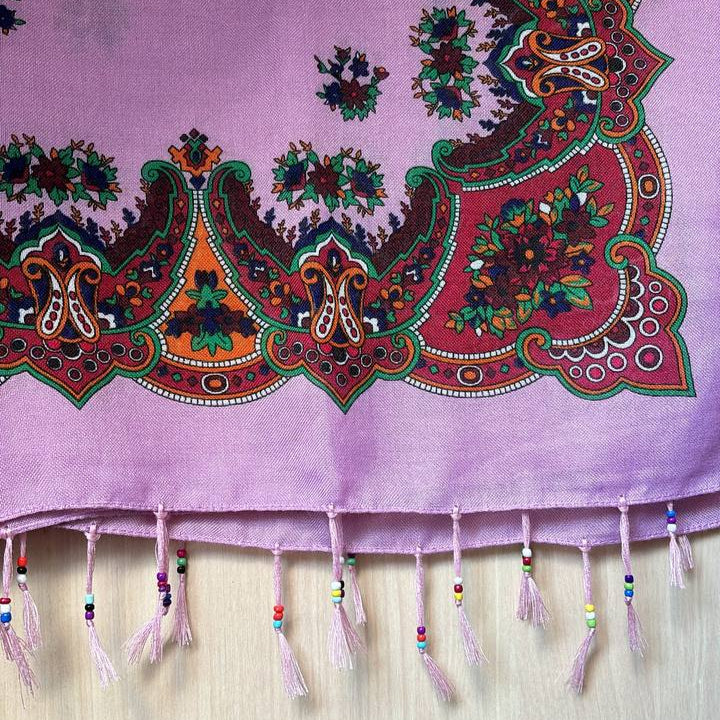 Kurdish Floral Pattern Scarf – Lilac