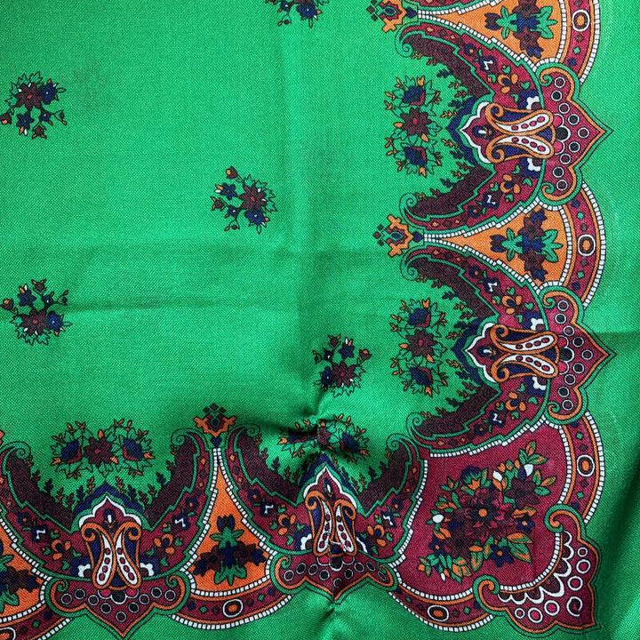 Kurdish Floral Pattern Scarf – Emerald Green