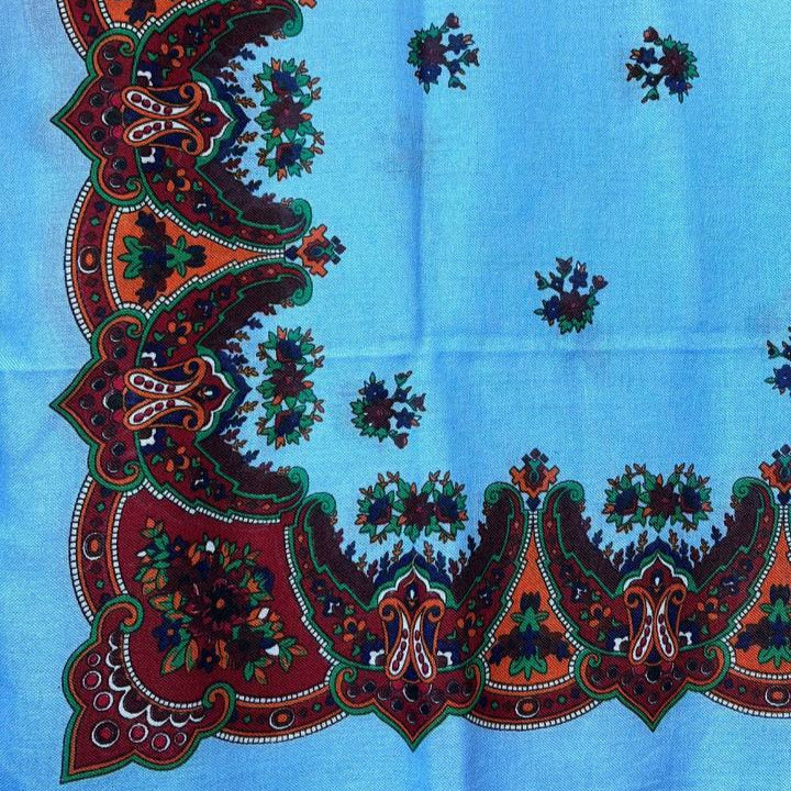Kurdish Floral Pattern Scarf – Sky Blue