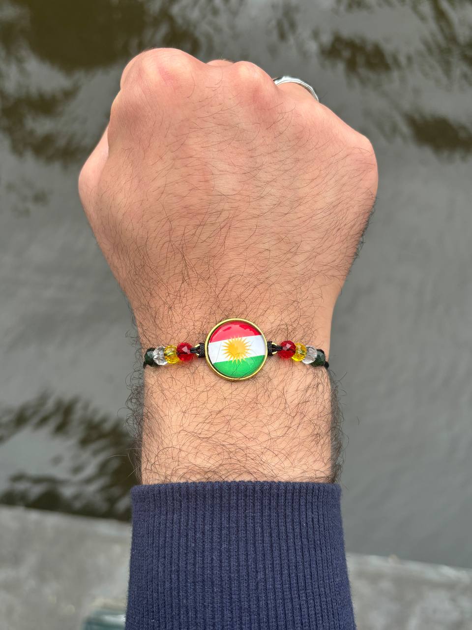 Kurdistan Flag Bracelet – Crystal Bead Edition