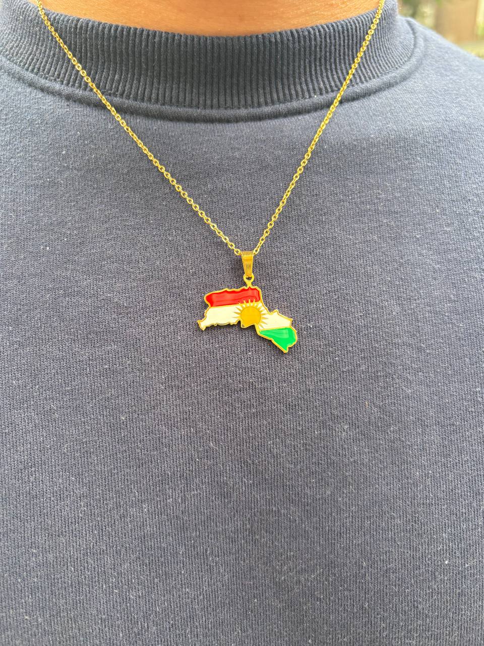 Kurdistan Heritage Map Necklace