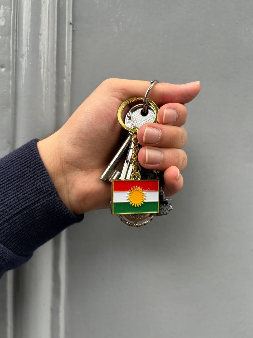 Square Kurdistan Flag Keychain